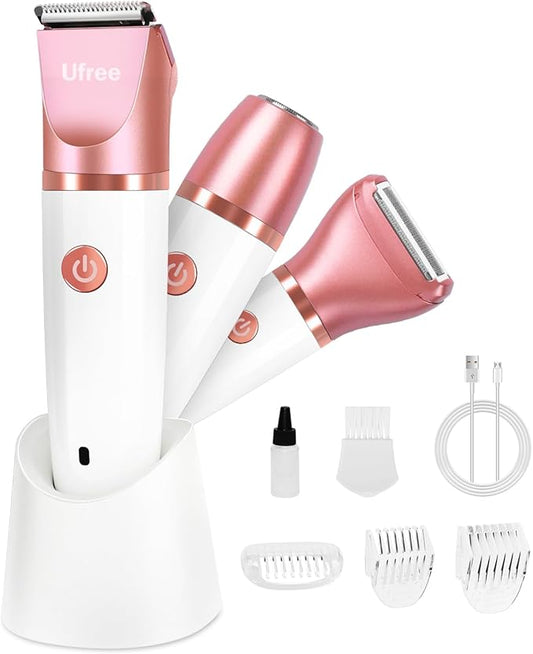 Ufree Electric Shaver Razors for Women Pubic Hair, Bikini Trimmer for Face and Body Hair, Wet & Dry Use Groomer, Hair Trimmer, Birthday Gifts for Women, Gold