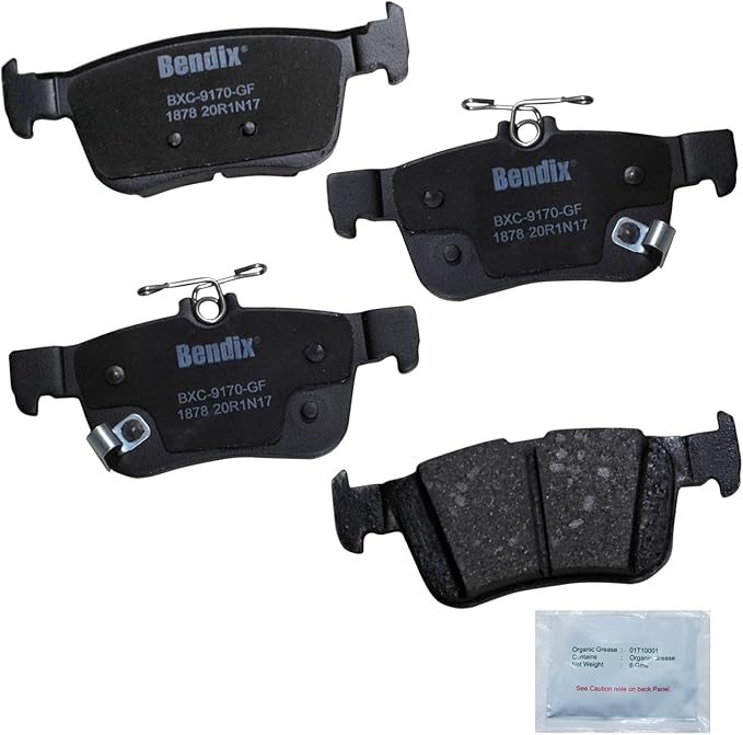 Bendix Priority1 CFC1878 Ceramic Rear Brake Pads for Acura Integra 2023, RDX 2020-2019, Honda Civic 2023-2016
