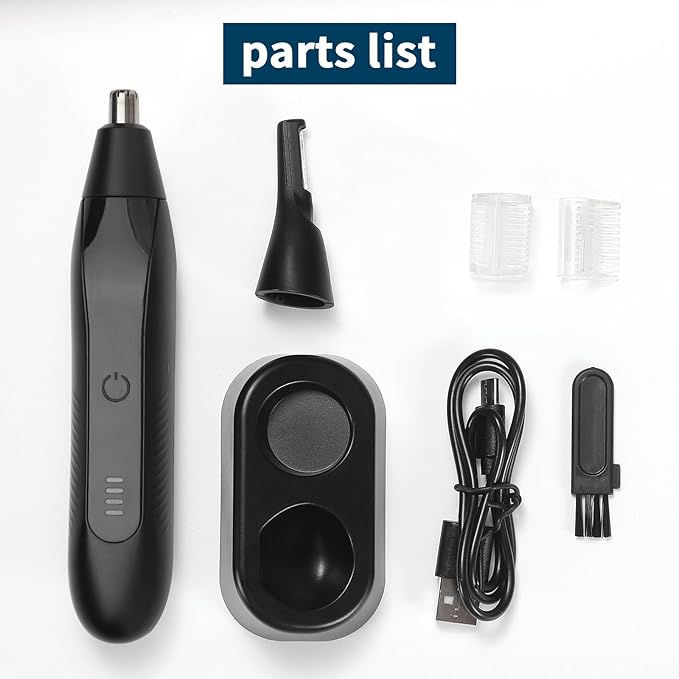 Ear and Nose Hair Trimmer for Men, 2025 Professional Painless USB Rechargeable Eyebrow & Facial Hair Trimmer for Men Women, Powerful Motor, Dual Edge Blades, IPX7 Waterproof for Easy to Clean