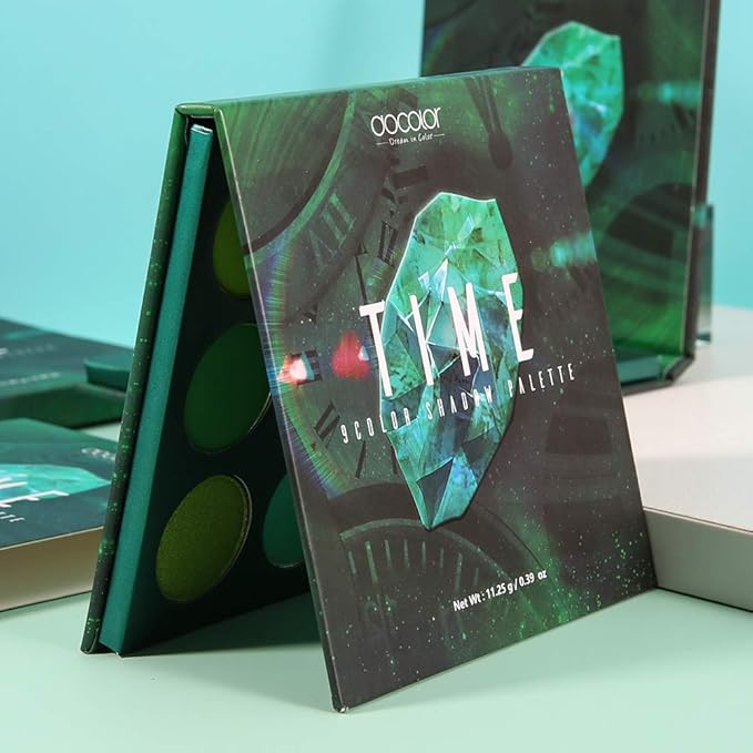 docolor Eyeshadow Palette 9 Colors Green Eyeshadow Gemstone Shadow Palette Highly Pigmented Mattes Shimmers Naked Smokey Glitter Cream Colorful PowderLong Lasting Waterproof Makeup Palette