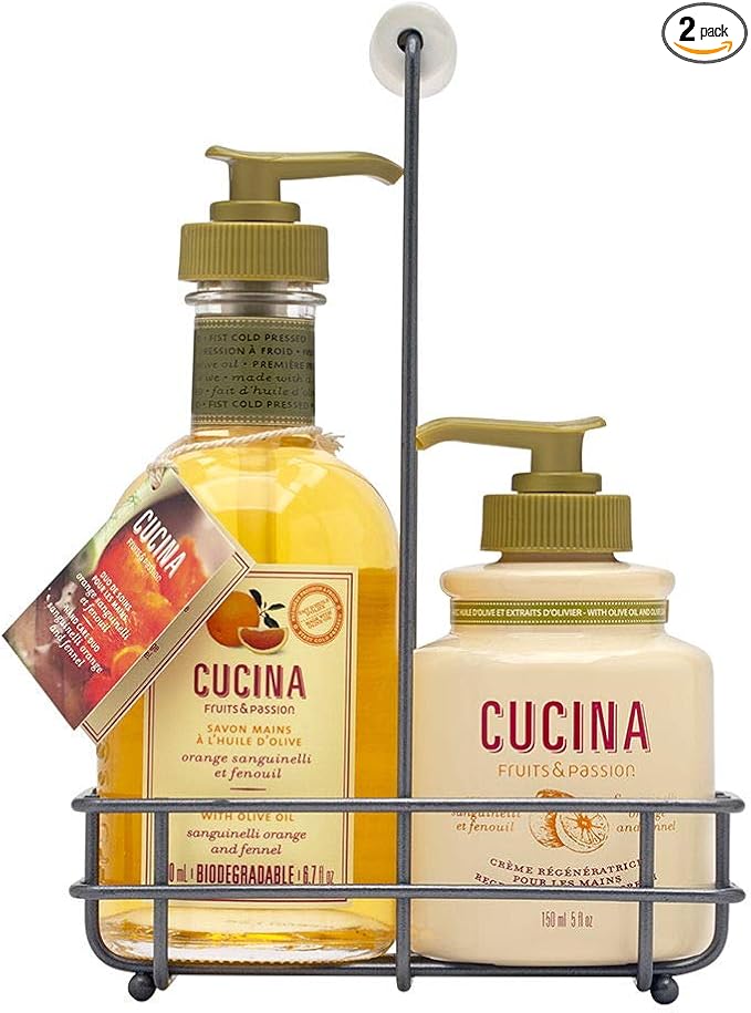 Cucina Sanguinelli Orange and Fennel Duo Set 2 Piece Set Includes: 6.7 oz Hand Soap + 5.0 oz Hand Cream