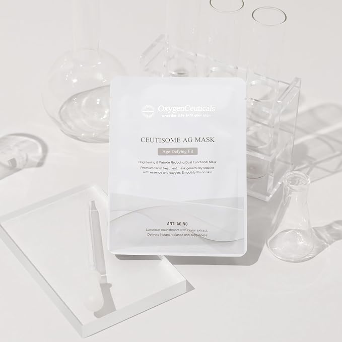 Ceutisome AG Mask – Premium Black Caviar Anti-Aging, Anti-Wrinkle Facial Sheet Mask, Rejuvenating & Firming (6 Sheets/Box)