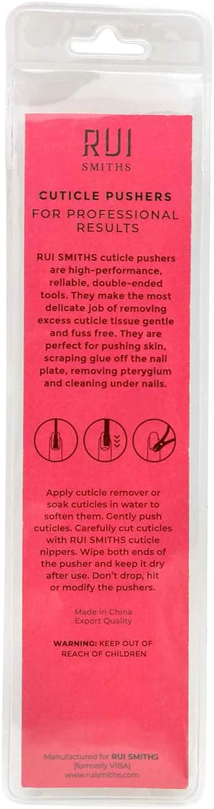 Rui Smiths Professional Double Ended Stainless Steel Metal Pusher (Cuticle Pusher) Bundle - Styles No. 111 and 113