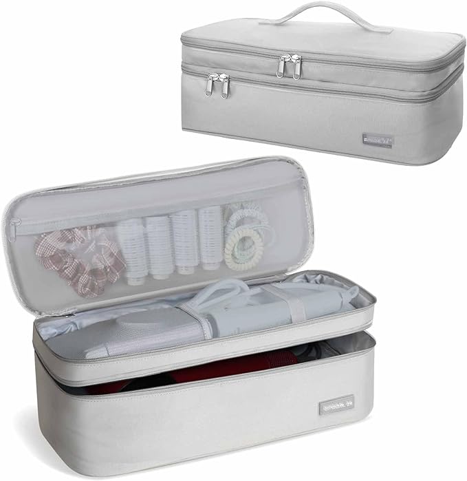 Travel Carrying Case for Shark Flex Style, Double Layer Storage Case for Shark SpeedStyle Hair Dryer Attachments, Revlon One-Step Hair Dryer/Hot Tools/Volumizer/Styler (Bag Only) Grey