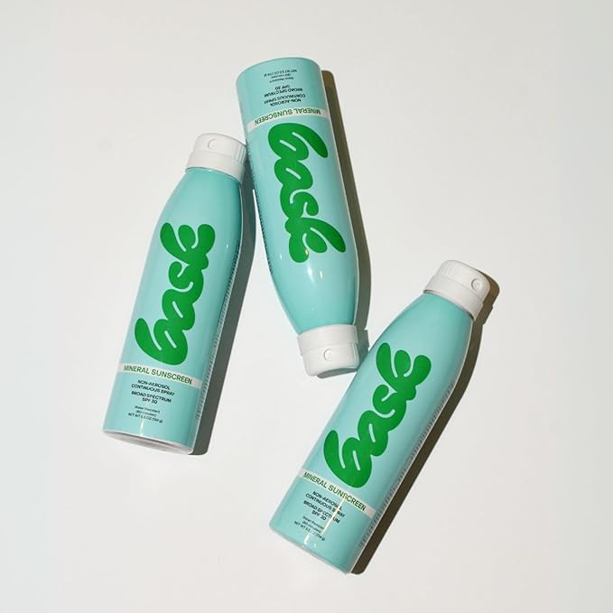 Bask Suncare SPF 30 Mineral Sunscreen Spray - Fragrance Free, Non-Aerosol, Broad Spectrum UVA/UVB Protection, Dermatologist Recommended, Lightweight & Fast-Absorbing, 5.5 oz