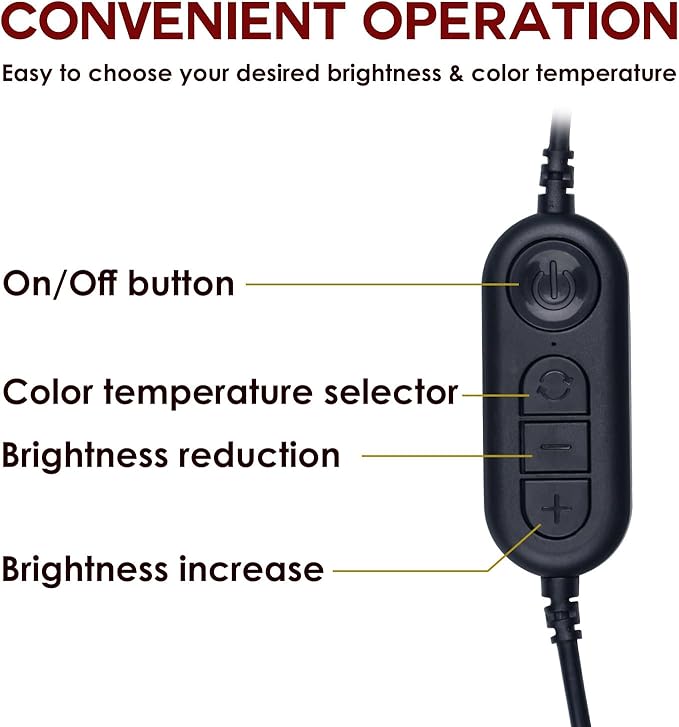 Foldable Desk UV Light - 3 Light Settings Fill-in Lamp, Black (23 x 11.5 Inch)