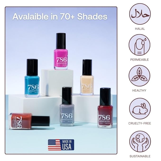 786 Cosmetics Golden Hour 4-Piece Breathable Nail Polish Set - Vegan, Cruelty-Free, Fast-Drying