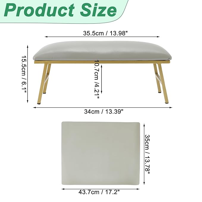 VOCOSTE 1 Set Arm Rest for Nails Tech, Non-Slip Nail Arm Rest, Manicure Hand Rest with Nail Table Mat, Hand Rest for Nails Tech, Nail Hand Rest, Gray