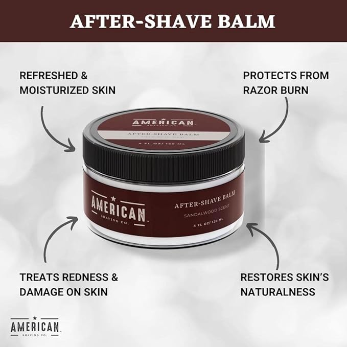 After Shave Balm for Smooth (Sandalwood Scent), Soothes and Moisturizes Face After Shaving, Treats Redness & Razor Burn, Post Shave Lotion 4 Oz