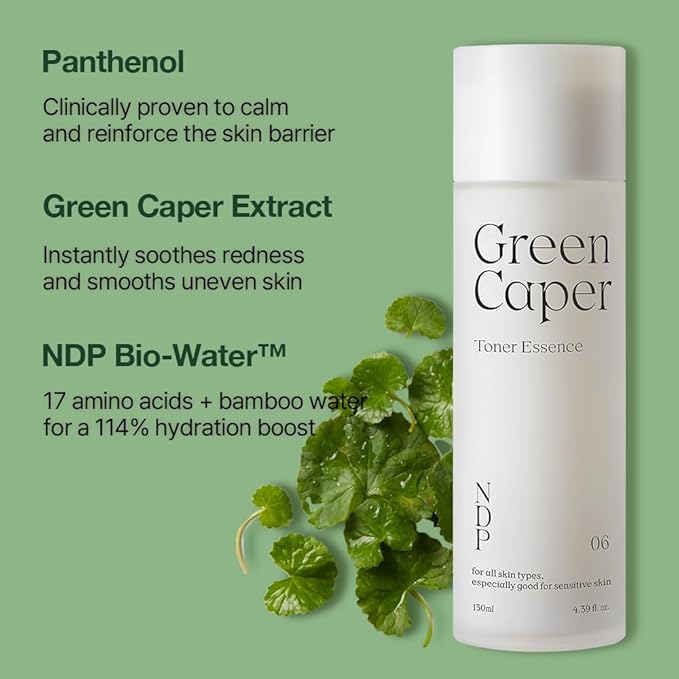NDP Green Caper Milky Toner Essence - Hydrating Korean Toner for Face, Deep Moisture for Sensitive and Dry Skin, Panthenol, Madecassoside (4.39 Fl oz / 130ml)