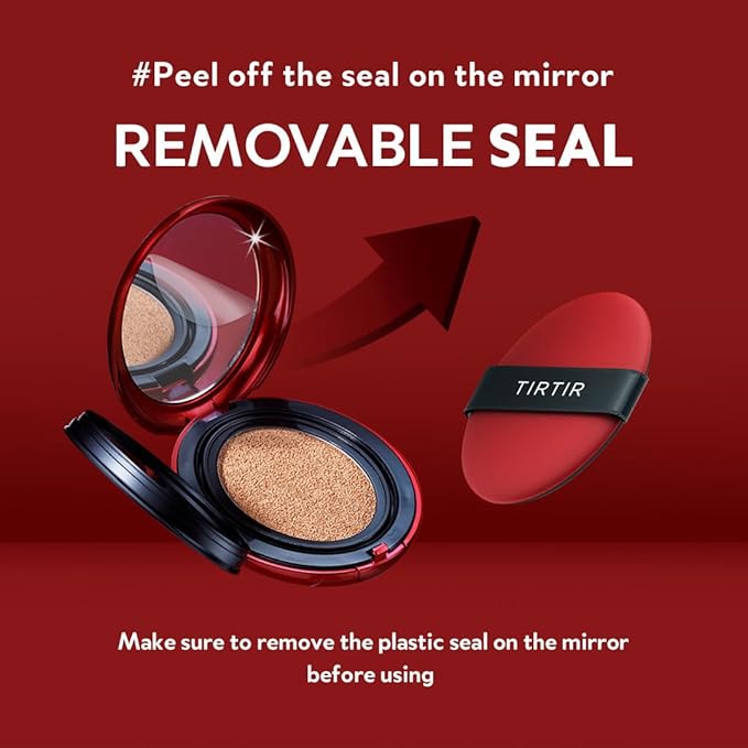 TIRTIR Mask Fit Red Cushion Foundation | Full coverage, Weightless, Skin fit, Satin Glow Finish, Korean Makeup Cushion Foundation (#45W Chestnut, 0.63 Fl Oz)