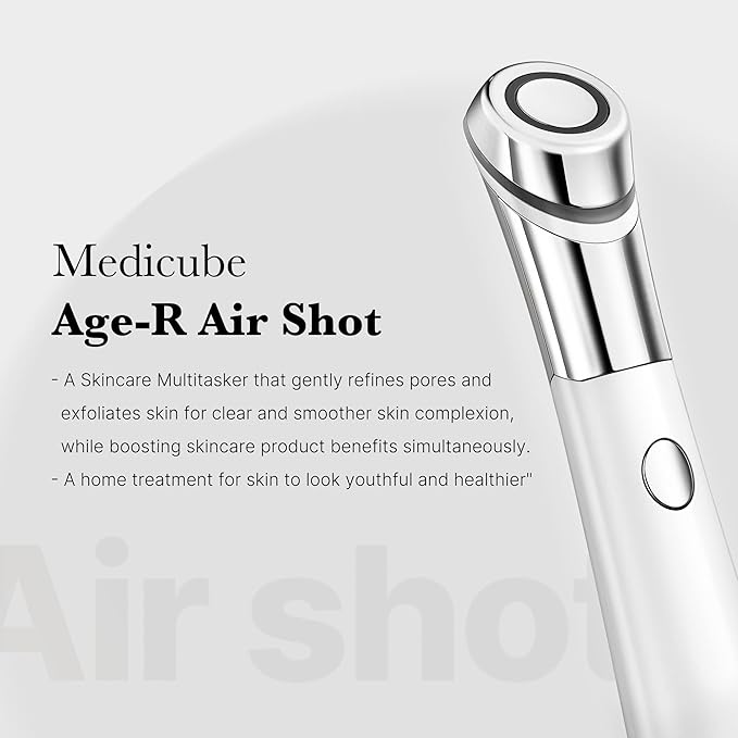 Medicube Age-R ATS Air Shot - Microneedling Skin Care Device for Pore Tightening, Enhanced Absorption, and Smoother Skin Texture - Exfoliation and Skin Rejuvenation - Korean Skincare
