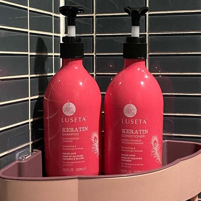 Luseta Keratin Shampoo and Conditioner Set Moisturizing Treatment for Dry Hair Smooth & Repair Damaged Hair for Women Sulfate Free 16.9 oz