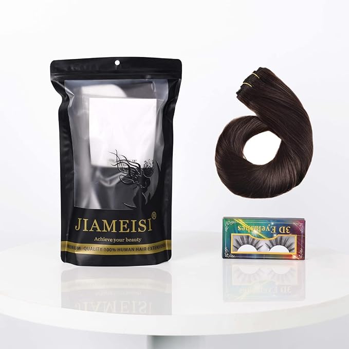 Clip in Hair Extensions for Women, Double Weft 16Inch 70g #2 Dark Brown Straight Real Remy Hair Extensions Clip in Human Hair 7pcs 16inch