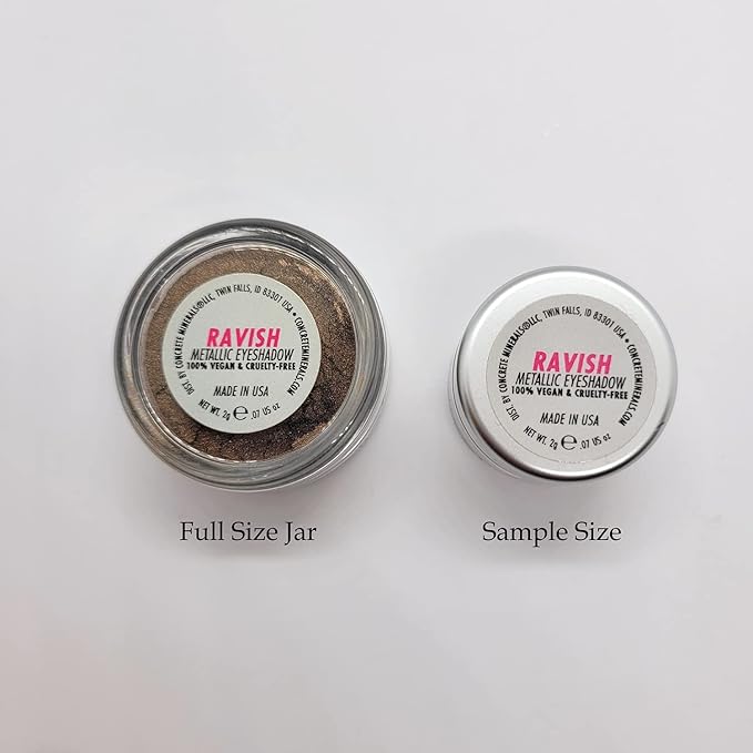 Concrete Minerals Metallic Eyeshadow, Silky- Smooth and Highly Pigmented, Longer-Lasting With No Creasing, 100% Vegan and Cruelty Free, 2.4 Grams Loose Mineral Powder (Metallic Sample Bundle)