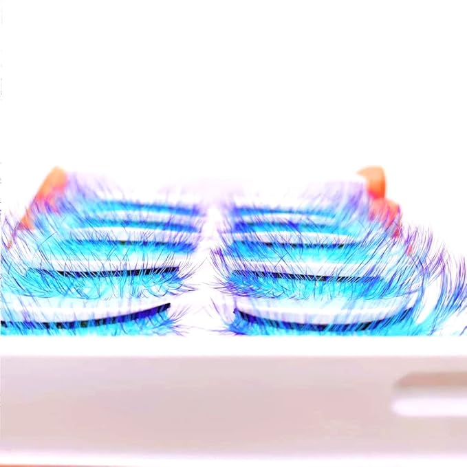 Sunniess Ombre Colored Lashes Silk Protein Fluffy Wispy Volume Fake Lashes for Halloweens Cosplay Party Stage Russian D Curl Lashes with Color Make up Faux Mink False Eyelashes 5 Pairs