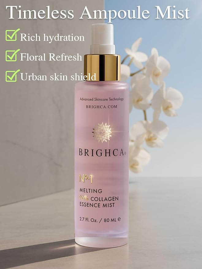 Melting 90% Collagen Essence Mist – Marine Collagen Face Spray, Hydrating & Anti-Aging, Soothing K-Beauty Skincare, Instant Refresh for Radiant Skin (2.7 fl oz)
