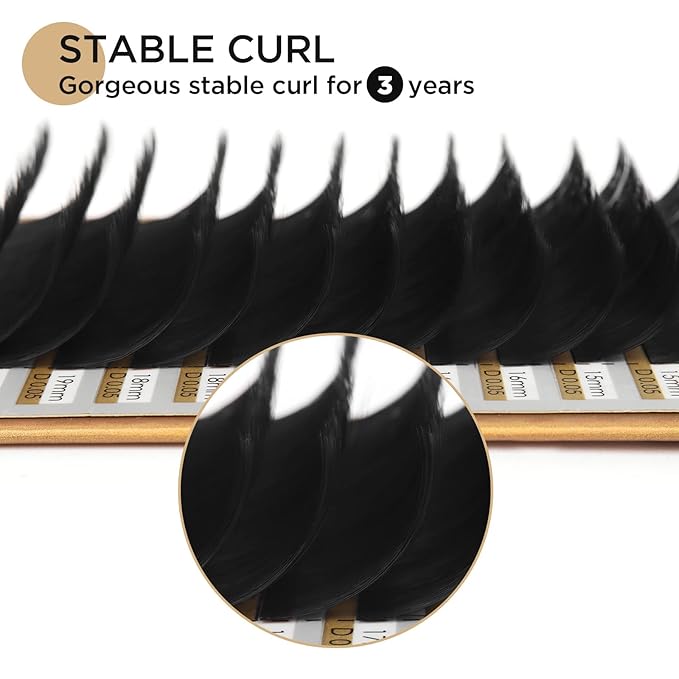 LASHVIEW 0.07 Thickness CC Curl 8-15mm Mixed Tray Volume Faux Mink Eyelash Extensions Silk Individual Lash Extensions Pure Korean Silk lashes Soft Application for Professional Salon Use