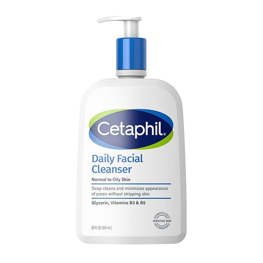 Cetaphil Face Wash, Daily Facial Cleanser for Sensitive, Combination to Oily Skin, 20 oz, Gentle Foaming, Soap Free, Hypoallergenic