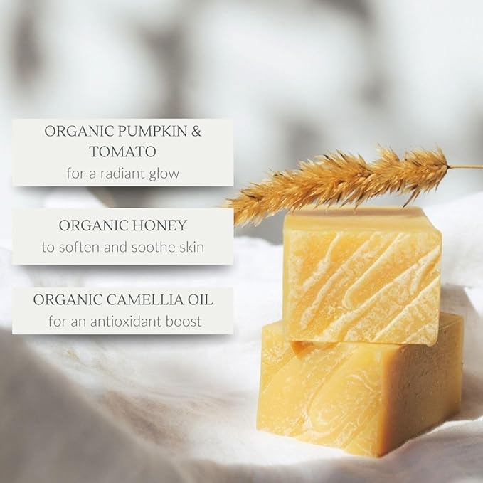 Osmia Skincare - Natural Pumpkin Facial Soap Bar | Camellia, Carrot Seed + Root Oil | Exfoliate, Smooth, Moisturize | Clean Beauty For Healthy Skin (2.25 oz | 64 g)
