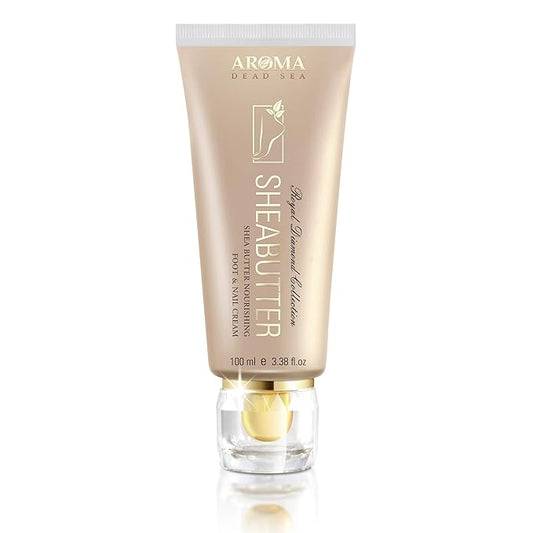 AROMA DEAD SEA Shea Butter Foot And Nail Cream Nourishing And Repair Damaged Skin. Enriched With Tea Tree Oil, Vitamin E And Wheat Germ Oil. Improves Skin Elasticity. (3.5 Fl.oz) (Pack Of 1)