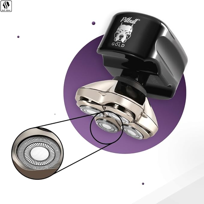 Skull Shaver Pitbull Gold PRO Head and Face Shaver: Ultimate Grooming Kit for Men, 5-in-1 Premium Bald Head Electric Head Shaver, Wet and Dry Easy