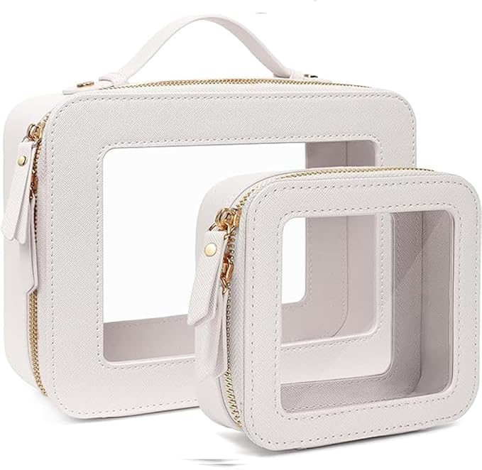 Clear Makeup Bag, Small Makeup Bag TSA Approved Toiletry Bag Cosmetic Travel Bag Cute Makeup Bag Organizer Makeup Case Pouch Car Essentials for Women Men