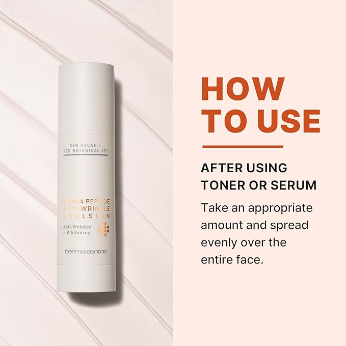 Derma Peptide Emulsion Face Cream | Skin Hydrating & Wrinkle Minimizing Face Lotion | Ceramide Cream Facial Lotion w/Hyaluronic Acid, Centella Asiatica & Collagen Peptides (4.06 fl oz)