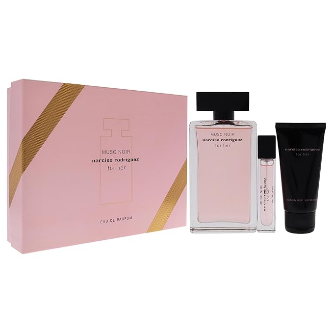 Narciso Rodriguez Musc Noir For Her 3.3oz EDP Spray, 0.33oz EDP Spray, 1.6oz Body Lotion Women 3 Pc Set
