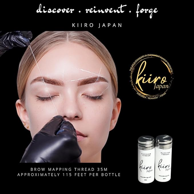 2PK White Premium brow mapping string, Effortless eyebrow mapping. The perfect PMU Supplies and Microblading Supplies for your eyebrow measuring tool kit. 229.6FT per 2 pack! (2 Pack White)