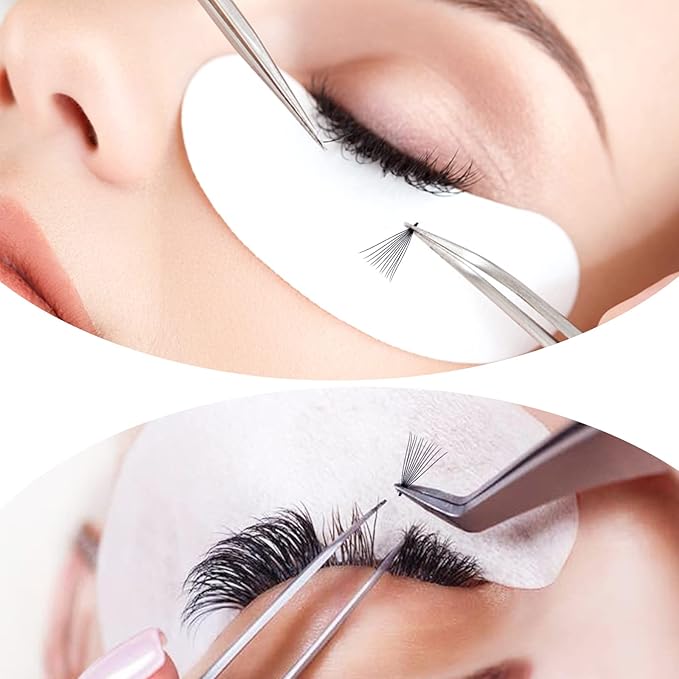 Volume Lash Extensions 8D Premade Fans Eyelash Extensions 500 PCS 0.07mm 9-16mm Mixed C/D Curl Short Stem Premade Volume Eyelash Extensions Pointed Base Fans (500PCS-8D-0.07-D, 9-16mm Mixed Tray)
