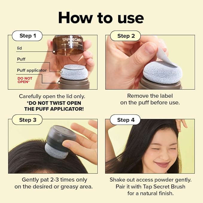 I DEW CARE Biotin Clarifying Dry Shampoo - Tap Secret Black | Strengthening & Volumizing, Powder Type, Refillable, Travel size, Non-aerosol, Brunette, Korean Ginseng, Mother's Day, 0.24 Oz