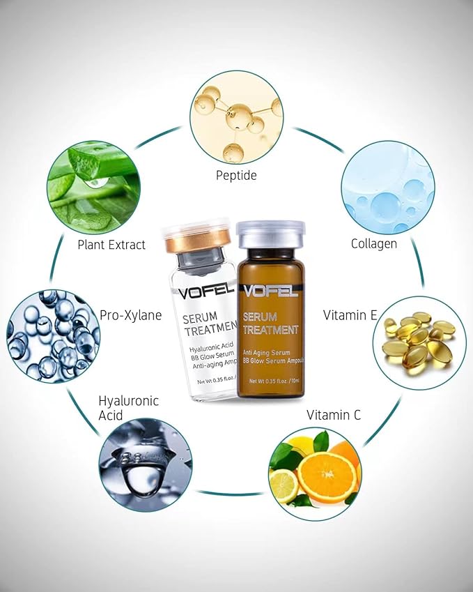 Anti Aging Serum Hyaluronic Acid Serum For Face BB Glow Starter Kit Serum Ampoules for Skin Treatment Kit 0.35 oz 8 Vials