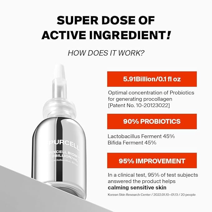 Pixcell Biom 2B/mL - Restores Skin Barrier with Bifida, Lactobacillus Ferment Lysate, Korean Probiotic Drops for acne prone skin and sensitive skin (30ml, 1.01 Fl Oz.)