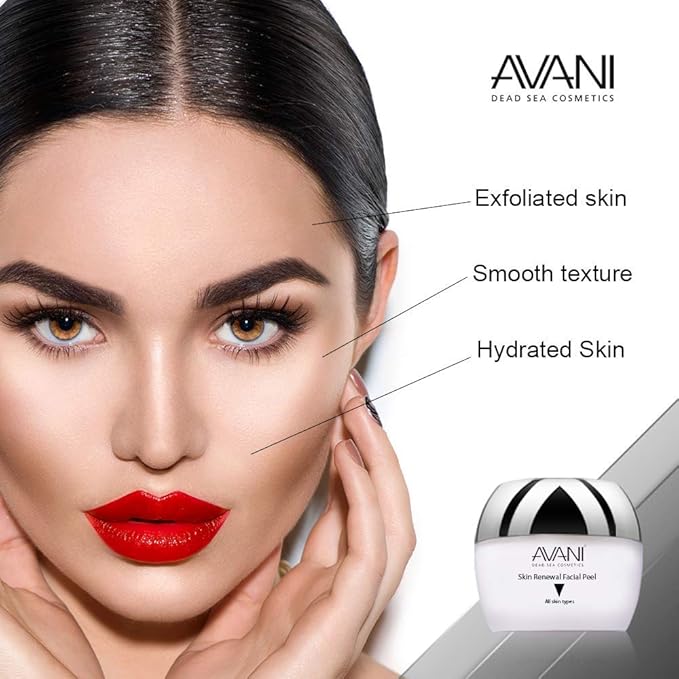 Avani Classics Skin Renewal Facial Peel - Brightening & Anti-Aging Formula - Exfoliating Cream with Vitamin C & E & Dead Sea Mineral - Safe & Gentle