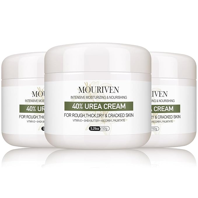 3 Packs Urea Cream 40 Percent - Foot & Hand Cream, for Dry, Cracked Heels, Feet, Knees, Elbows, and Hands, Callus Remover, Maximum Strength Urea Lotion for Softening and Moisturizing
