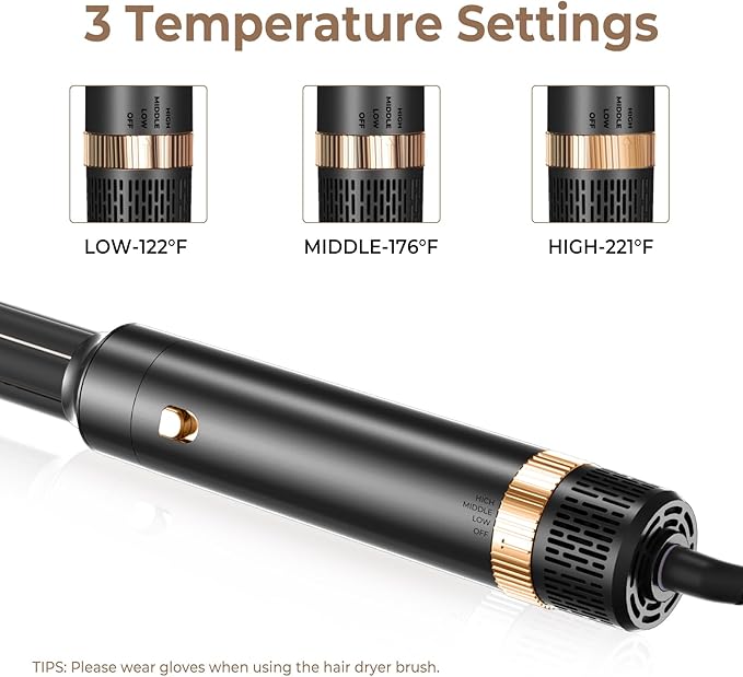 6 in 1 Hair Dryer Brush, Blow Dryer Brush Ionic Hair Dryer, Oval Hot Air Brush, Hair Curler Hair Straightener Magic Styler Autowrap Air Styler