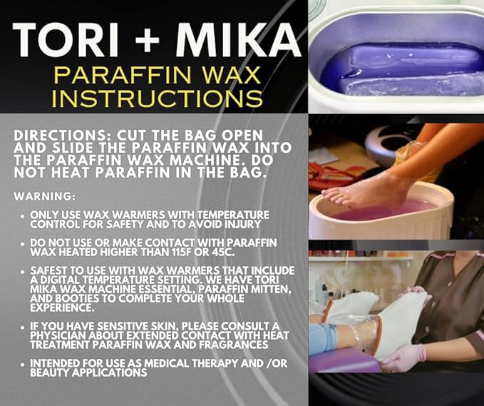 Tori Mika Paraffin Wax Refills, 6 lbs Scented Paraffin Wax Blocks for Paraffin Bath, Paraffin Wax Machine Refills for Hand Feet Dry Skin, Help Stiff Muscles and Pain (Peach, 6 lbs)