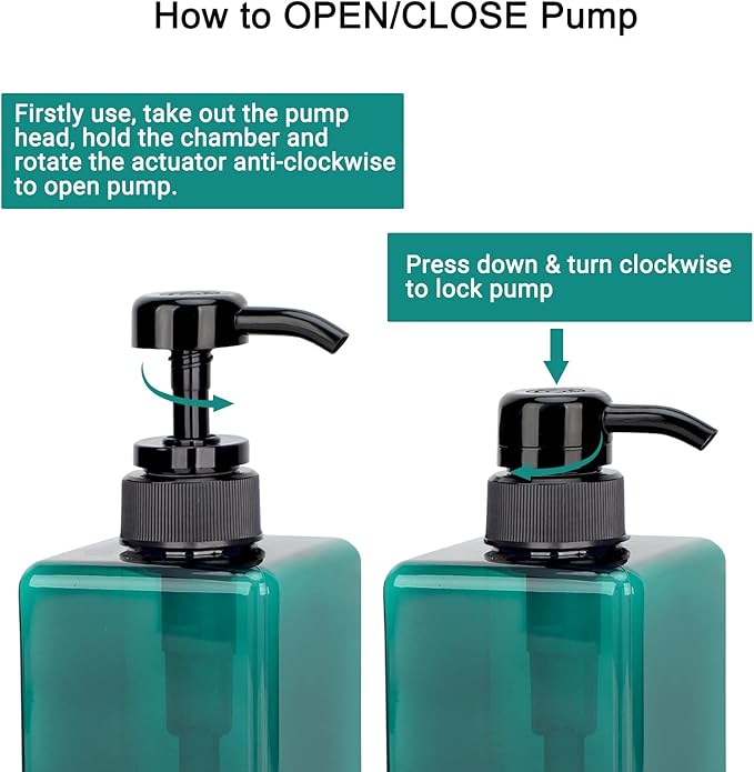 Suream 3Packs Empty Pump Shampoo Bottles, 15oz/450ml Refillable Conditioner Dispenser for Bathroom, Reusable Liquid Dispenser Bottle for Kitchen Sink, Laundry Room, Salon, SPA, Restaurant, Blue