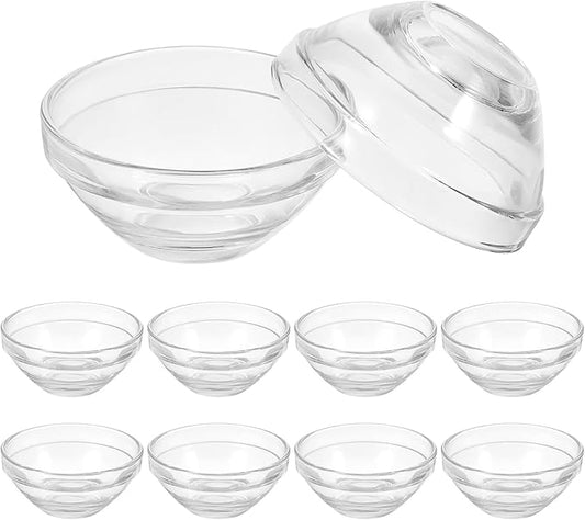 Cabilock 10PCS Facial Mask Bowl Mixing Bowl: Glass Cosmetic Mix Bowl Making Accessory Clear Prep Measuring Bowl DIY Mix Bowl Mud Mask and Other Skincare Products