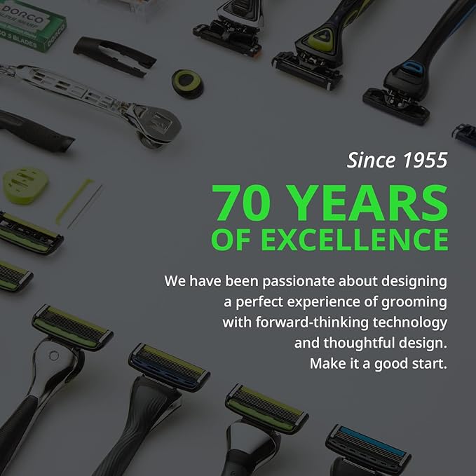 Dorco Pace 6 Pro 3D Motion Razor System - 1 Handle + 9 Cartridge Set