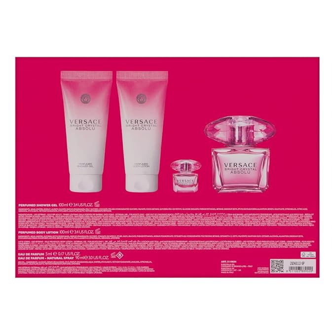 Versace BRIGHT CRYSTAL ABSOLU 4 PIECE GIFT SET - 3.4 OZ PERFUMED