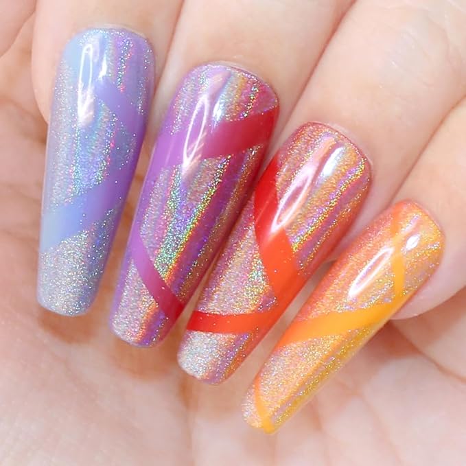 Daily Charme Holographic 3-in-1 Cateye Magnetic Nail Chrome Powder 1g, Holo Rainbow Cat Eye Effect, Home DIY/Nail Salon Manicure (Holographic Silver)