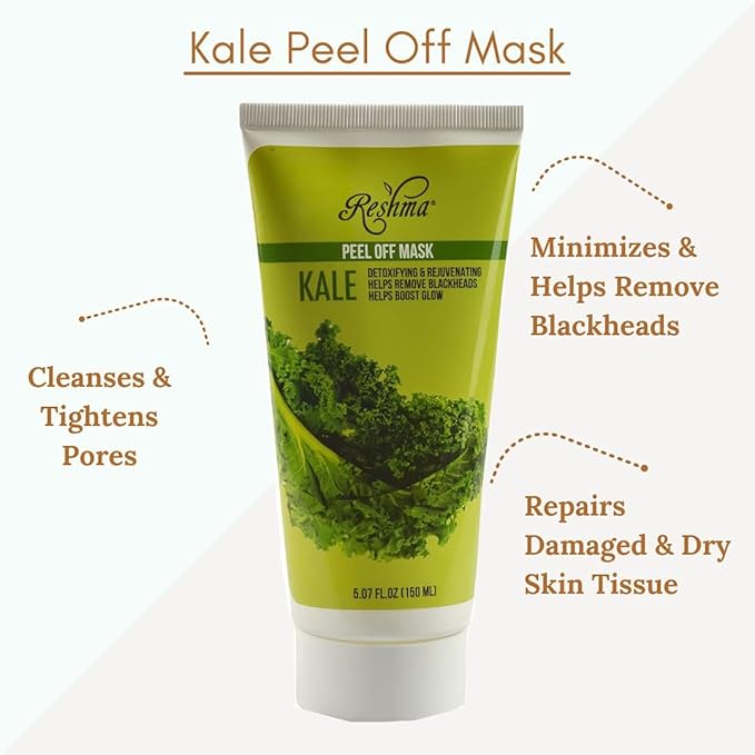 Reshma Beauty Kale Trio - Superfood Skincare Bundle |Face Wash, Scrub, and Peel Off Mask | Removes Blackheads & Excess Oil | Pore Purifying and Cleansing | Skincare Gift Set for All Skin Types