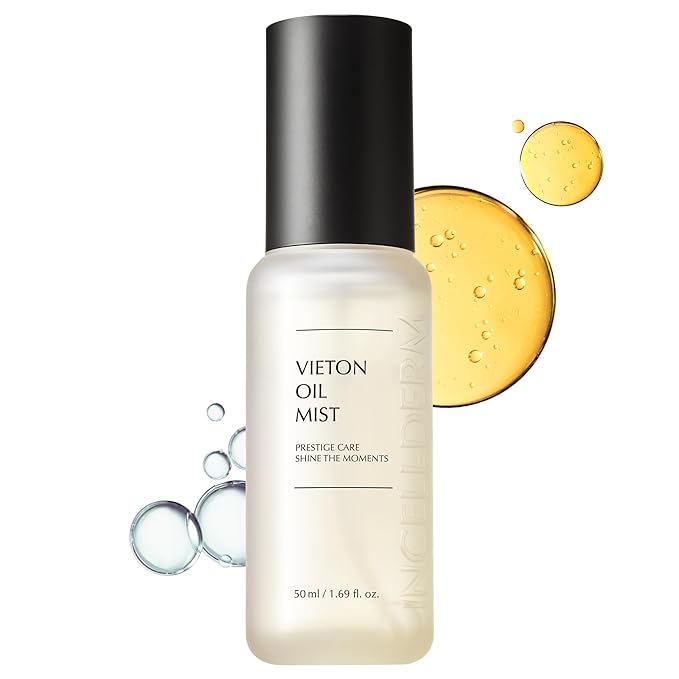 Riman Incellderm Vieton Oil Mist 50ml | Bi-Phasic Hydration with Camellia Seed Oil & Seaberry Water | Korean Skin care Mist for Moisture & Balance| Natural Facial Spritz Moisturizer