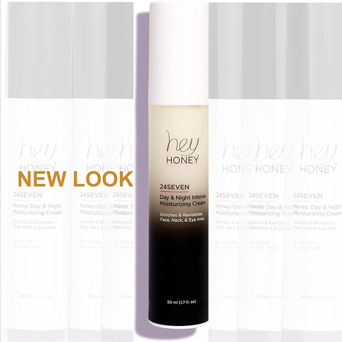 Hey Honey 24Seven Honey Day and Night Moisturizing Cream For Face, Neck & Eye Area | Rich Pro-Beautiful-Aging Intensely Hydrate and Reduce The Appearance Of Fine Lines and Wrinkles | 1.7 Oz