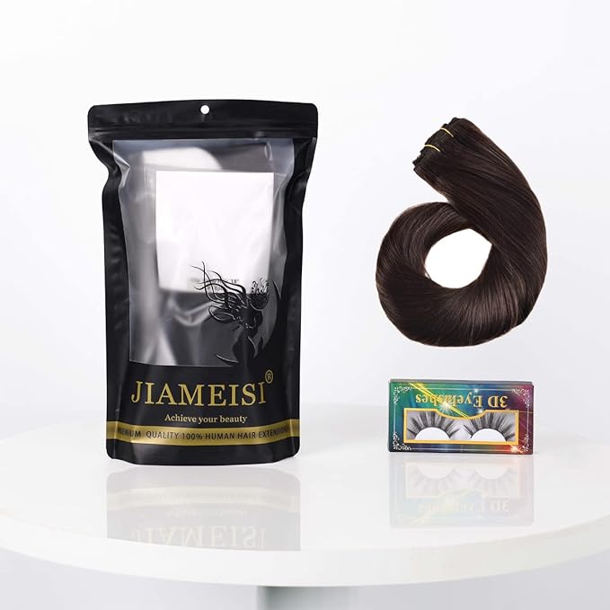 Clip In Human Hair Extensions,Double Weft Remy Hair Clip in Extensions 70g 7pcs Silky Straight 12inch Human Hair Dark Brown