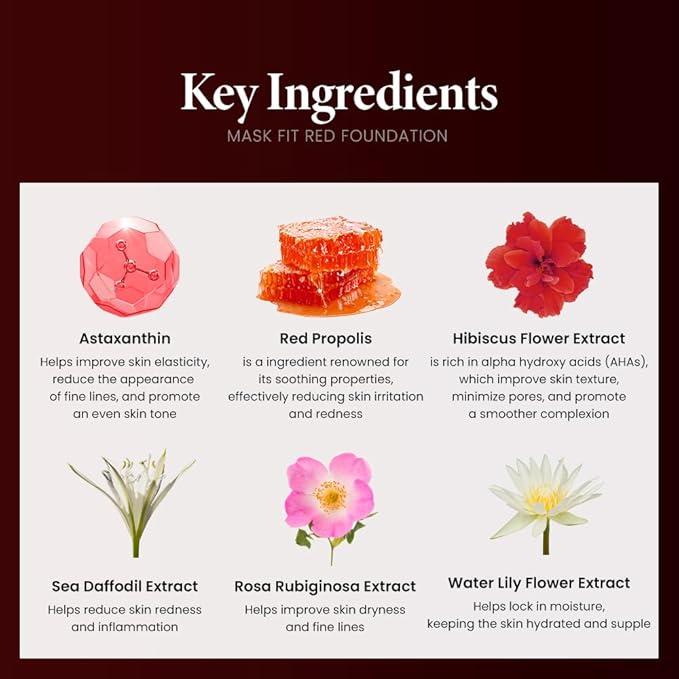 TIRTIR Mask Fit Red Foundation + Puff Set | High Coverage, Long-Lasting, Lightweight, Buildable Coverage, Radiant Semi-Matte Finish, All Skin Types, Korean Foundation, #21N Ivory