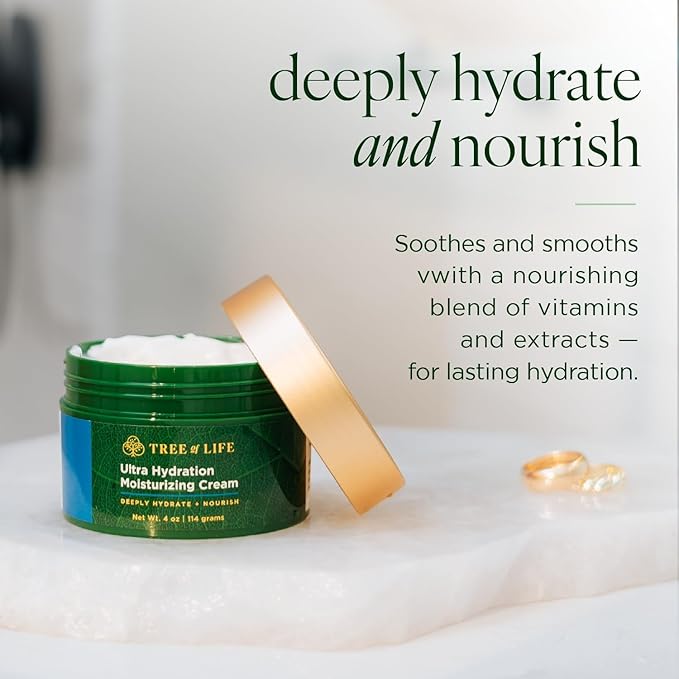 Tree of Life Beauty Moisturizer, Hydrating, Anti-Aging, Reduces Dark Spots & Fine Lines, Brightens, Firmer and Smoother Skin Non Greasy - Ultra Hydration Face Cream 4 Fl Oz