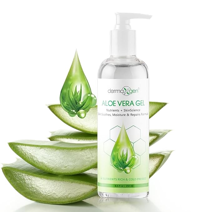 Aloe Vera Gel With Witch Hazel + Vitamin C + Vitamin E - Skin Soothes, Moisture And Repair Formula, Nutrients Rich And Cold Pressed 8.5 Fl Oz/ 250 Ml